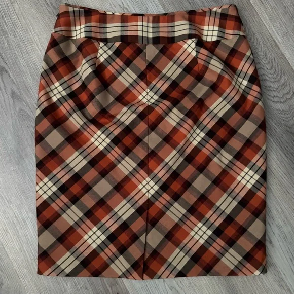 The Limited Plaid Pencil Skirt in Tan and Brown - Picture 2 of 11